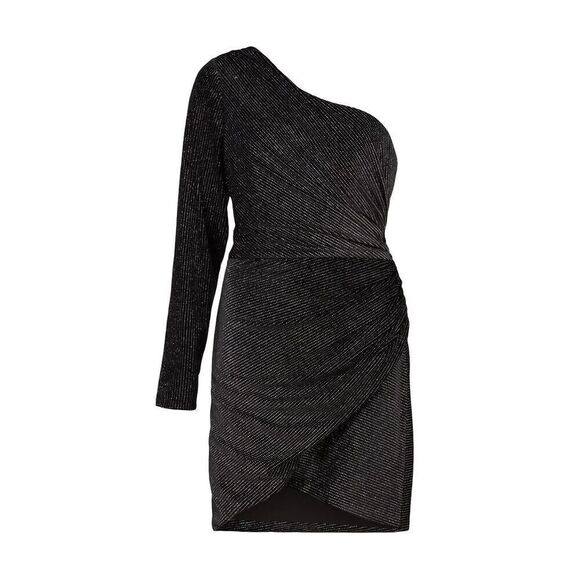 New All Saints Ezra Sparkle Asymmetrical Minidress size 12 - Picture 4 of 4